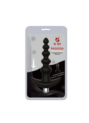 Plug anal vibrant noir en silicone - WS-NV529